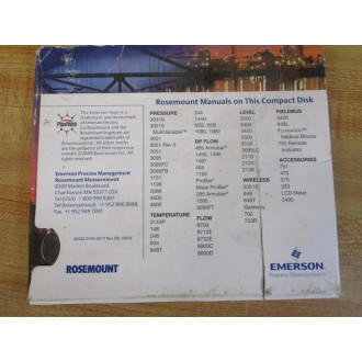 Emerson 00822-0100-0010 Rosemount Product Manuals CD Rev. BS - Used