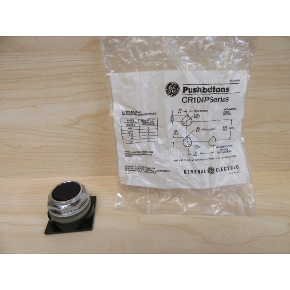 General Electric CR104PBG00B1 Black Pushbutton - New No Box