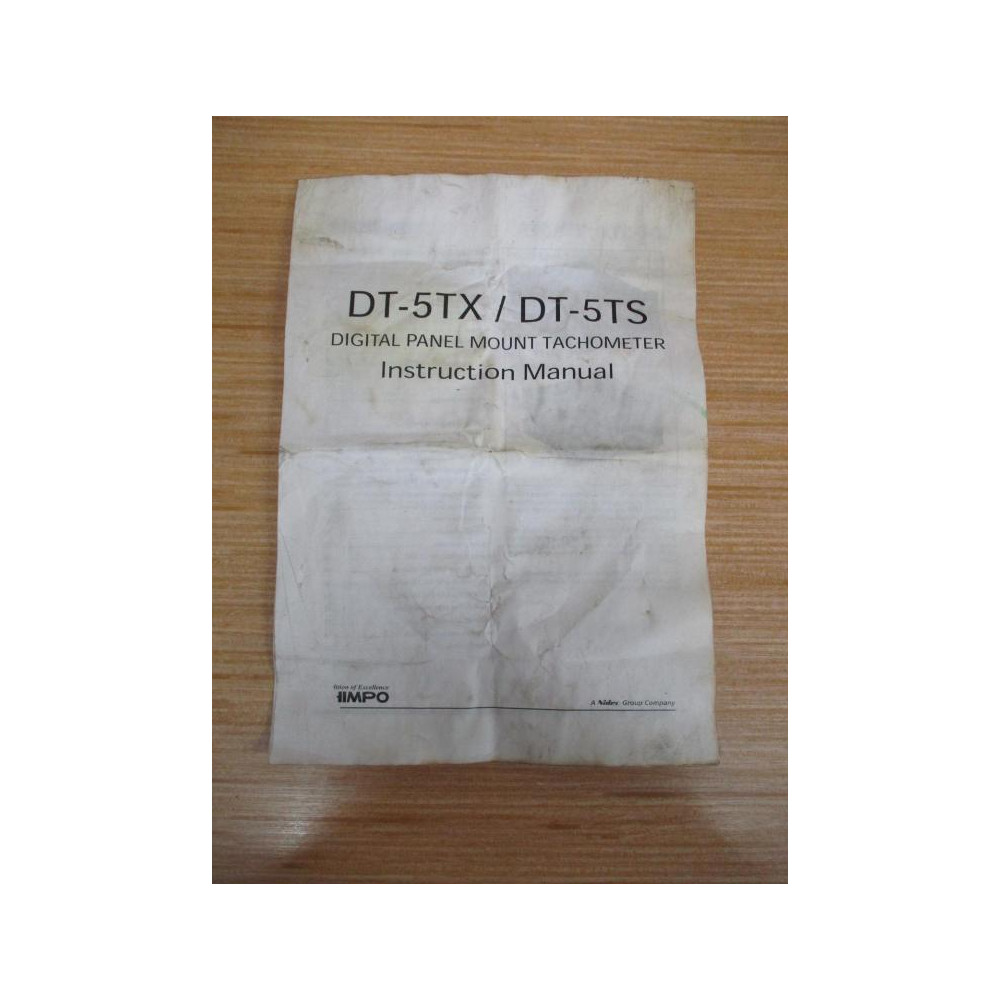 Nidec DT-5TXDT-5TS Tachometer Instruction Manual - Used
