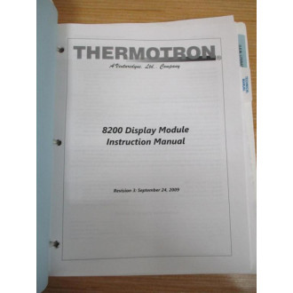 Thermotron SSM-Series Instruction Manual 8200, CM2 - Used