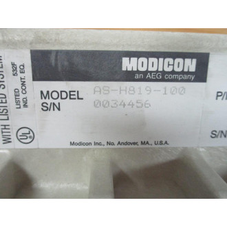 Gould AS-H819-100 Modicon Controller Rack ASH819100 White W Mounting Tab - Used