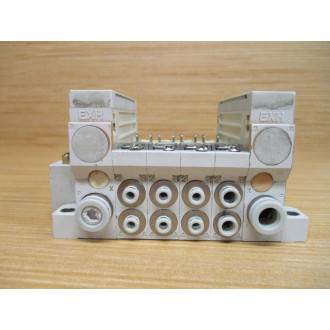SMC VV5Q21-04-DAM00590 4 Station Manifold VV5Q2104DAM00590 - Used