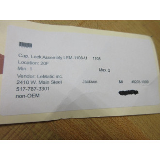LeMatic LEM-1108-U Lock Assembly Cap LEM1108U - New No Box