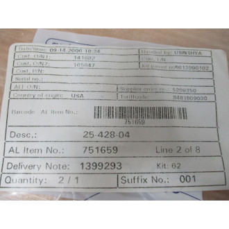 Alfa Laval 25-428-04 Packing Retainer 751659