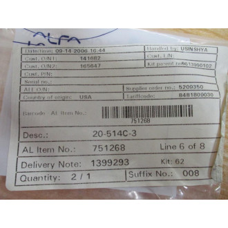 Alfa Laval 20-514C-3 Valve Seat 751268