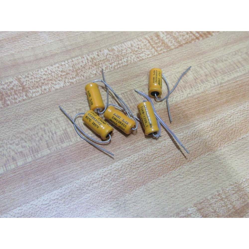 Sprague TVAN-1205.1 Capacitor 25UF 25VNP (Pack of 5) - New No Box Sprague TVAN-1205.1 Capacitor 25UF 25VNP (Pack of 5) - New No Box