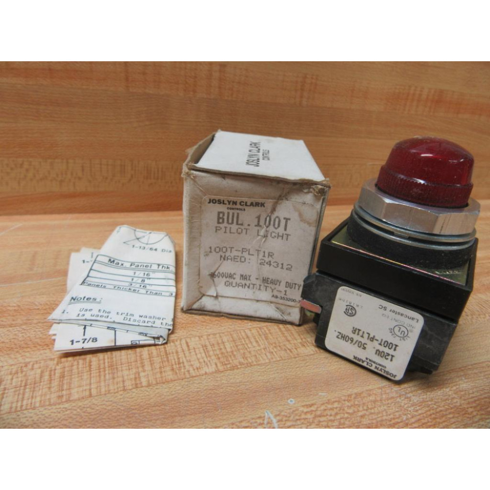 Joslyn Clark Sylvania 100T-PLT1R Pilot Light GE 100TPLT1R
