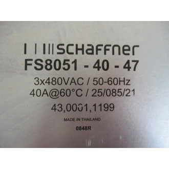 Schaffner FS8051-40-47 3-Phase Line Filter FS80514047 - Used