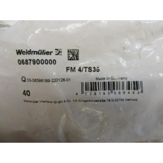 Weidmuller FM-4TS35 Mounting Bracket (Pack of 40)