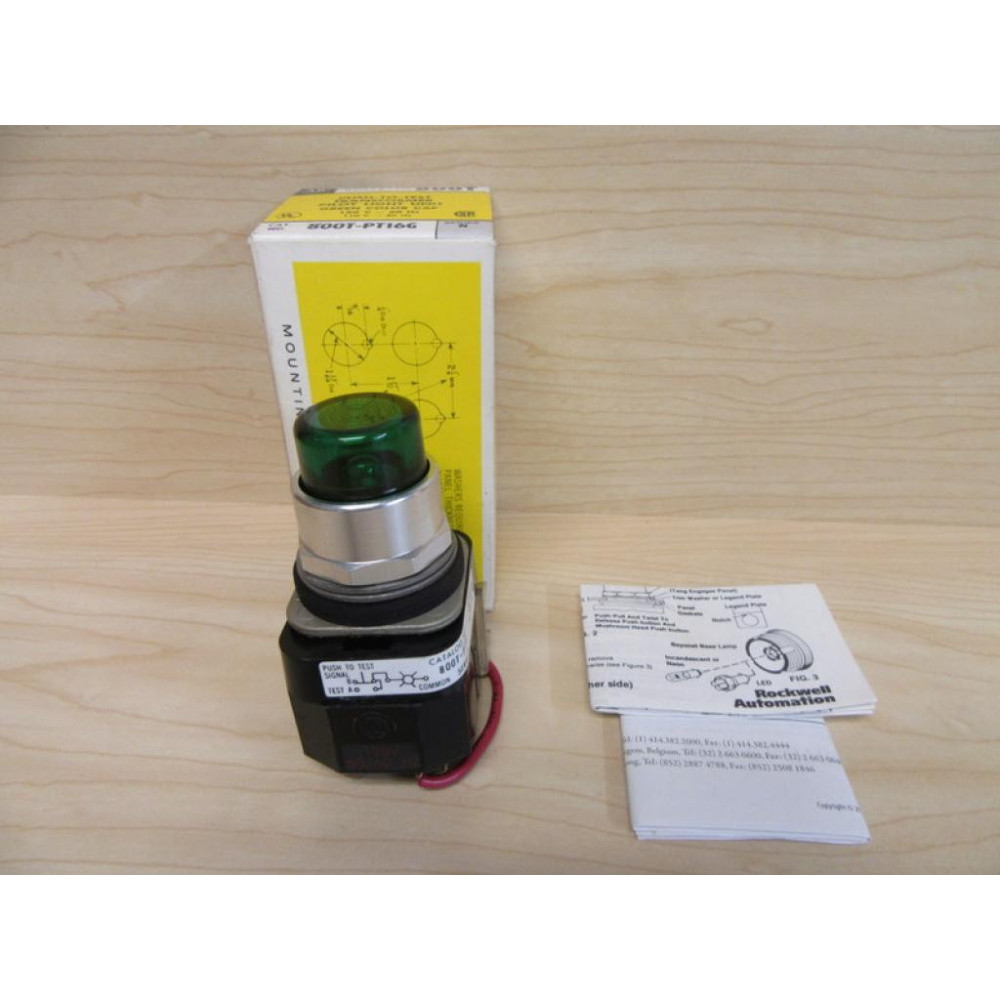 Allen Bradley 800T-PT16G Green Pilot Light Series N