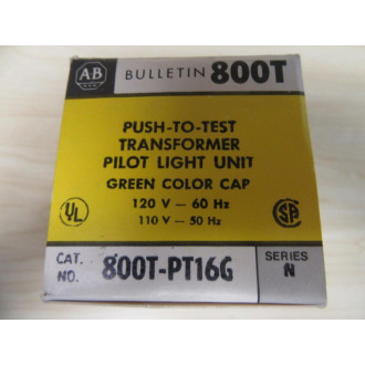 Allen Bradley 800T-PT16G Green Pilot Light Series N
