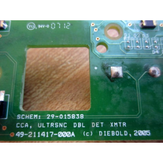 Diebold 49-211417-000A Ultrsnc Dbl Det XMTR Board 49-211418-000A 119041M - Used
