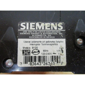 Siemens B120 Circuit Breaker BL120 20Amp (Pack of 2) - Used