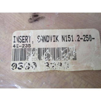 Sandvik N151.2-250-4E-235 T-Max Q-Cut Insert For Parting 235 (Pack of 6)
