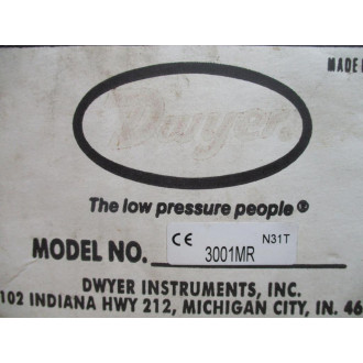 Dwyer 3001MR Photohelic Pressure Gauge 3000MR