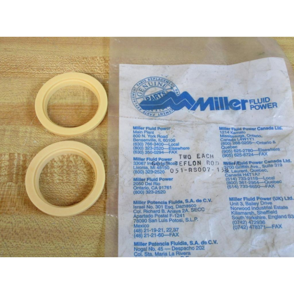 Miller Fluid Power 051-RS007-138 Teflon Rod Seal 051RS007138 (Pack of 2)
