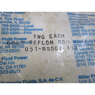 Miller Fluid Power 051-RS007-138 Teflon Rod Seal 051RS007138 (Pack of 2)