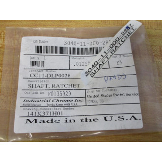 Industrial Chrome 3040-11-000-2877 Shaft, Ratchet 3040-11-000-287