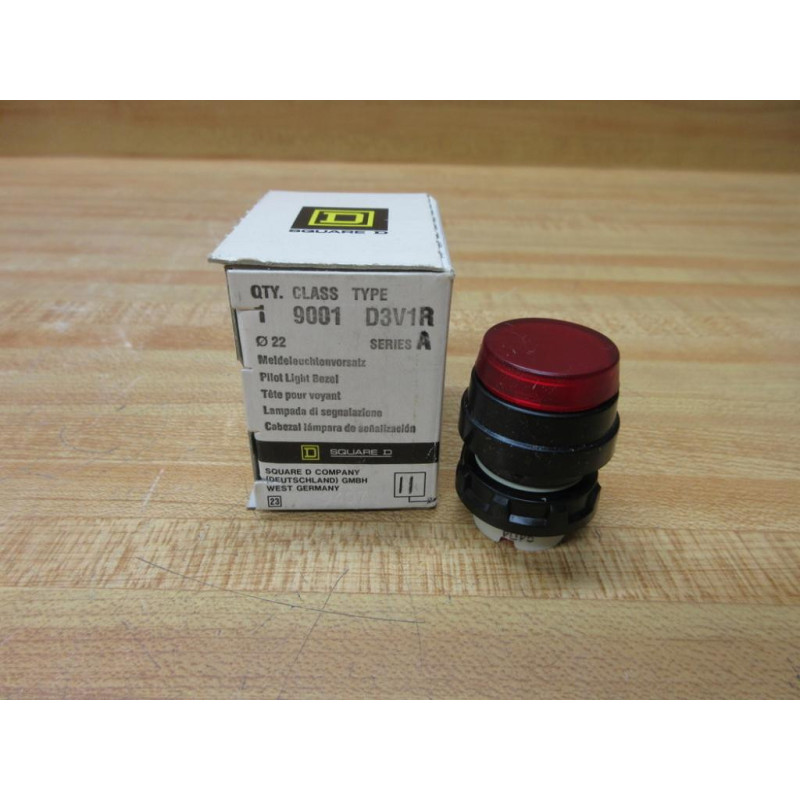 Square DSchneider 9001-D3V1R Pilot Light