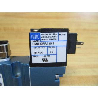 Mac Valves 411A-A0A-DM-DFFJ-1KJ Solenoid Valve 411AA0ADMDFFJ1KJ Mounted - New No Box