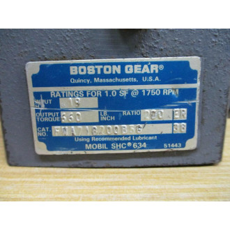 Boston Gear FWA718200B5G Worm Gear Reducer - Used