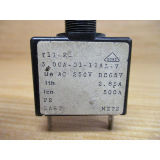 Airpax T11-2-3.00A-01-11AL-V 3A Circuit Breaker T112300A0111ALV - Used