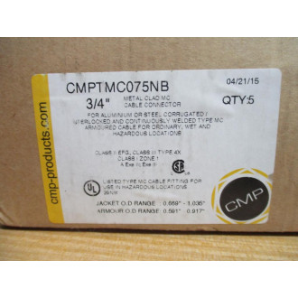 CMP CMPTMC075NB Cable Connector 34" (Pack of 5)