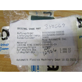 Maag Automatik 2003324 Locking Ring DIN471-105x4-St-Zn - New No Box
