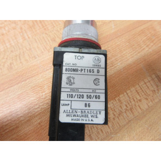 Allen Bradley 800MR-PT16WS Pushbutton Switch 800MR-PT16S WO Contacts - Used