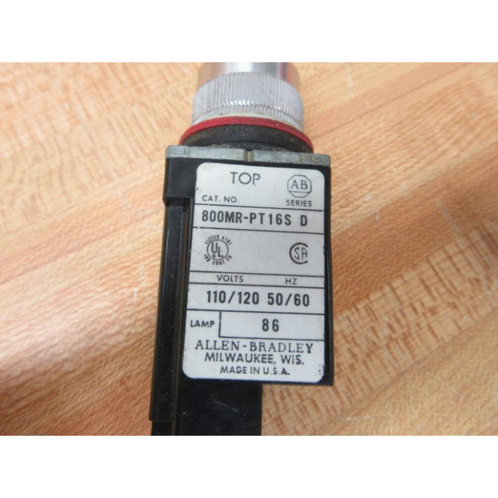 Allen Bradley 800MR-PT16WS Pushbutton Switch 800MR-PT16S WO Contacts - Used