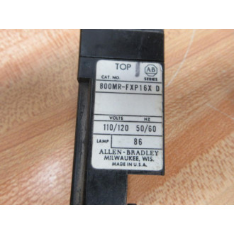 Allen Bradley 800MR-FXP16X PushPull Unit 800MRFXP16X (Pack of 6) - Used