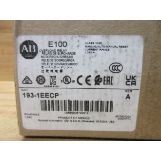 Allen Bradley 193-1EECP Overload Relay 1931EECP