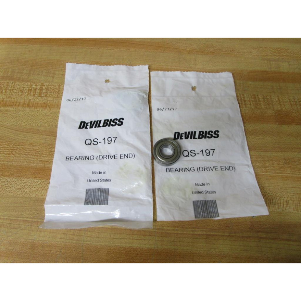 DeVilbiss QS-197 Drive End Bearing QS197 R8Z (Pack of 2)