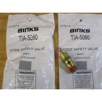 DeVilbiss TIA-5080 ASME Code Safety Valve ST25 14 NPT (Pack of 2)