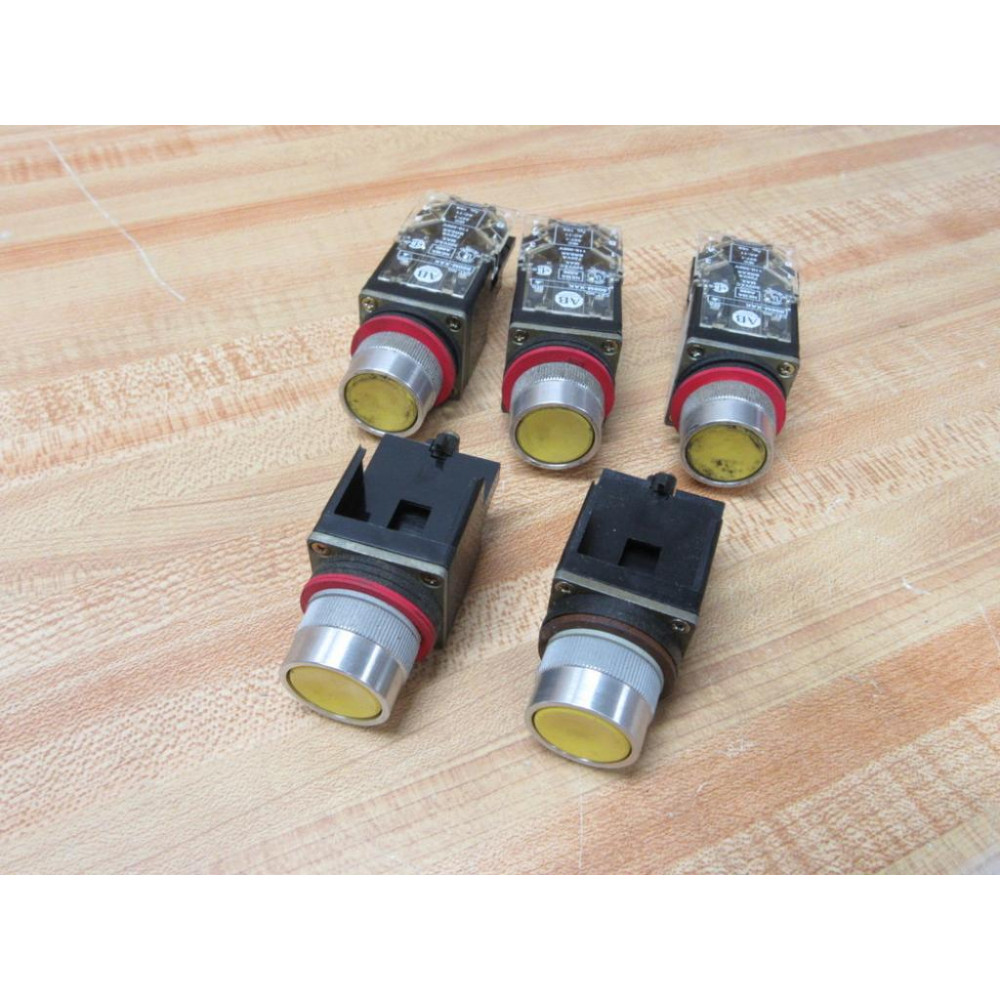 Allen Bradley 800MR-A9 Push Button Assy Yellow 800MRA9 (Pack of 5) - Used Allen Bradley 800MR-A9 Push Button Assy Yellow 800MRA9 (Pack of 5) - Used
