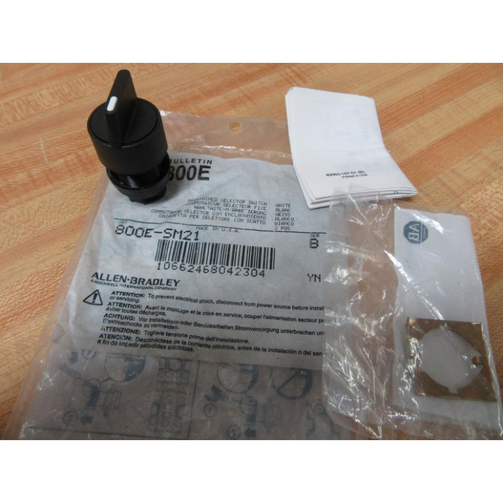 Allen Bradley 800E-SM21 2-Pos Selector Switch 800ESM21