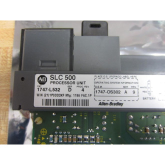 Allen Bradley 1747-L532 SLC503 CPU 1747L532 Ser.D wo Cover wo Key - Used