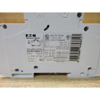 Eaton FAZ-C0.51-NA-SP 0.5A Circuit Breaker FAZ-C0.51-NA - Used