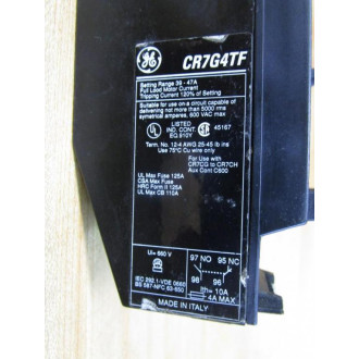 General Electric CR7G4TF GE Overload Relay
