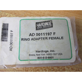 Hardinge AD 0011197 F Ring Adapter Female AD0011197F (Pack of 2)