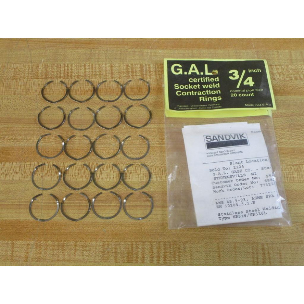 Gap-A-Let ZZ10404 Socket Weld Contraction Rings 34" (Pack of 20)