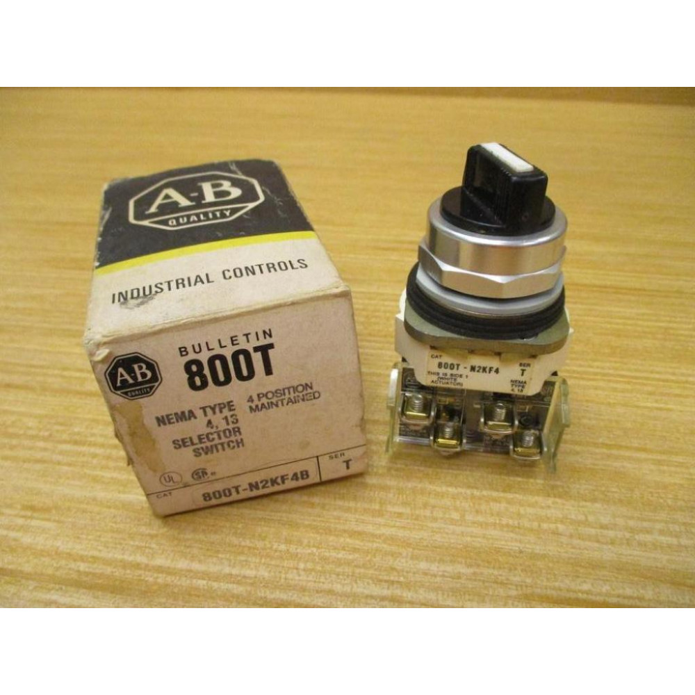 Allen Bradley 800T-N2KF4B Selector Switch Ser. T W(2) 800T-XA Allen Bradley 800T-N2KF4B Selector Switch Ser. T W(2) 800T-XA