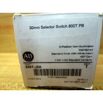 Allen Bradley 800T-J2A Selector Switch 800TJ2A Ser. T,