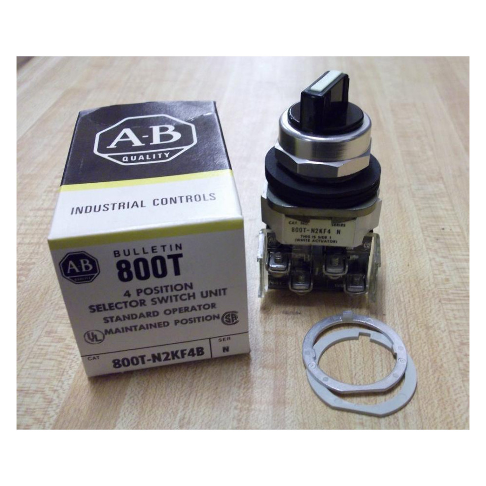 Allen Bradley 800T-N2KF4B Selector Switch Ser. T, W (2) 800T-XA
