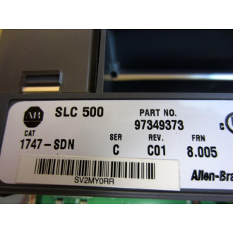 Allen Bradley 1747-SDN SLC500 Scanner Module 1747SDN Ser.C Rev.C01 Frn 8.005 - Used