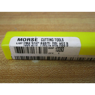 Morse Cutting Tools 1356 316" PARTL DRL HSS B Parabolic Drill Bit 1356