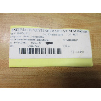 Asco Numatics 10035-1212 Cylinder Mount Assembly J600K01 - New No Box