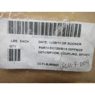 R+W EK720B19.05PFN26 Spider Coupling - New No Box