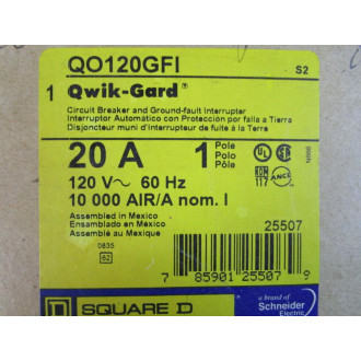 Square D QO120GFI Schneider Electric 20A Circuit Breaker