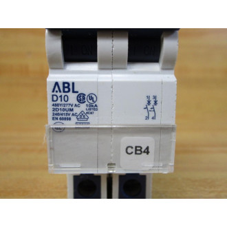 ABL Sursum 2D10UM 10A Circuit Breaker Missing DIN Clips Chipped - Used